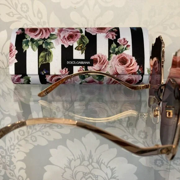 Dolce & Gabbana Sequin Rose Sunglasses
